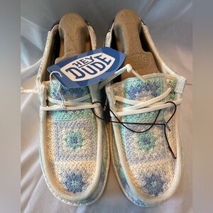 Hey Dude Wendy Cottage Crotchet Loafers. Ladies Size 7. NWT.